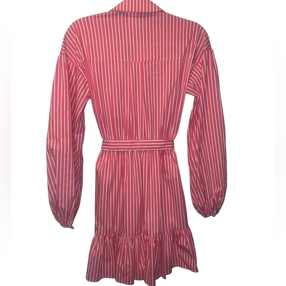 CINQ À SEPT Kelly Belted Pinstripe Dress - Picture 4 of 6